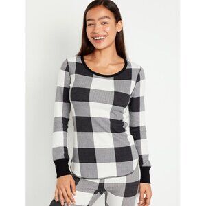 Old Navy Womens Size Small Matching 2 Piece Waffle Knit Pajama Set Buffalo Plaid